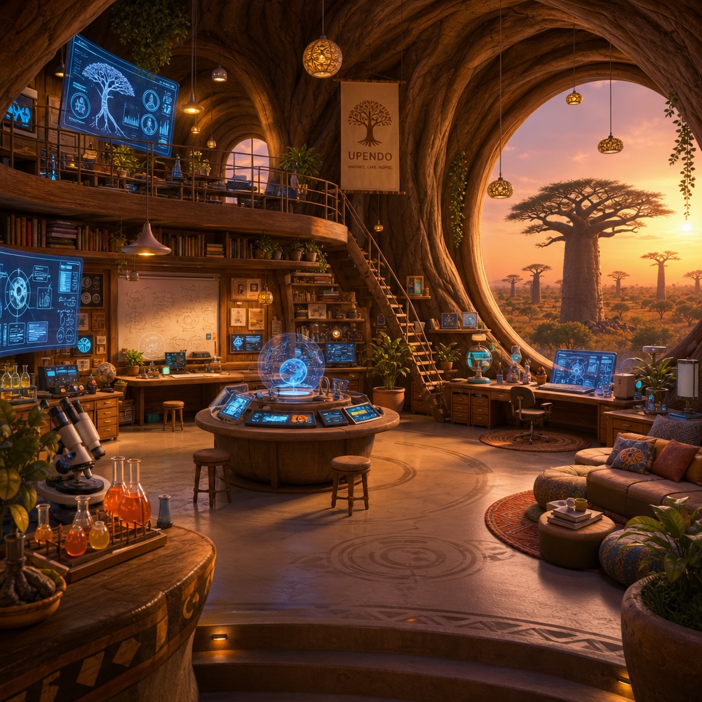 Illustration: the Future Lab inside the baobab tree.
